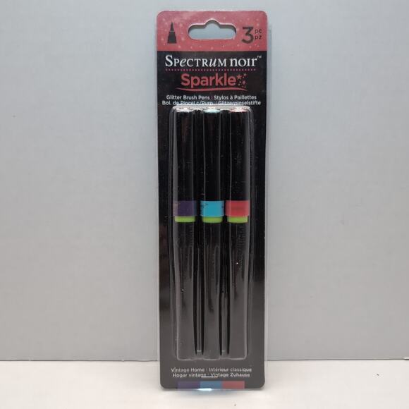 Spectrum Noir Sparkle Glitter Brush Pens Vintage Home Boudoir Peacock Hearthside - Picture 1 of 2